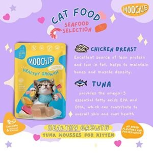 Moochie Healthy Growth Tuna & Chicken Mousse Kitten Wet Cat Food 85g